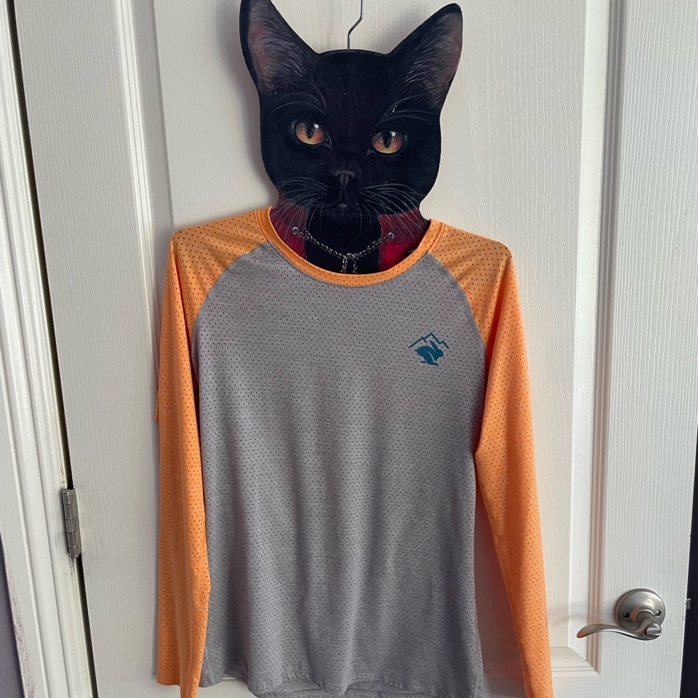 Orange and Gray Long Sleeve Women's EZ Perf Trail Shirt